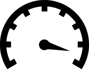 Speedometer Icon Blackand White PNG image