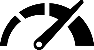 Speedometer Icon Blackand White PNG image