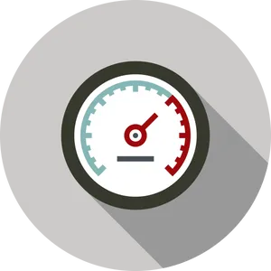 Speedometer Icon Flat Design PNG