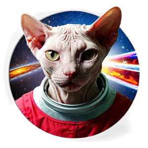 Sphynx Cat Astronaut Outer Space PNG 18