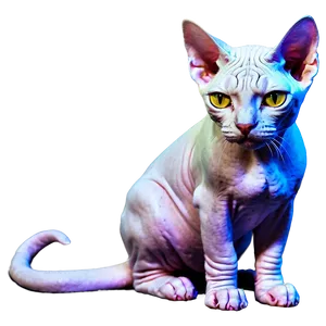 Sphynx Cat In Snowy Winter Wonderland PNG Tmy