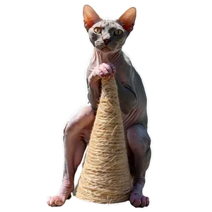 Sphynx Cat Scratching Post Fun PNG Lul