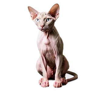 Sphynx Cat Sitting Pose PNG 06292024