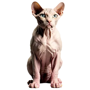 Sphynx Cat With Sphinx Statue PNG 06292024