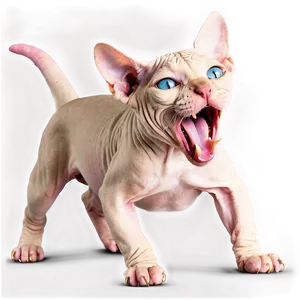 Sphynx Cat Yawning Expression PNG 06292024