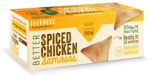 Spiced Chicken Samosas Packaging PNG image