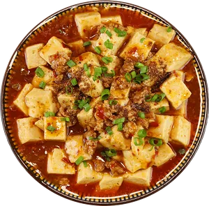 Spicy Minced Meat Tofu Dish PNG image