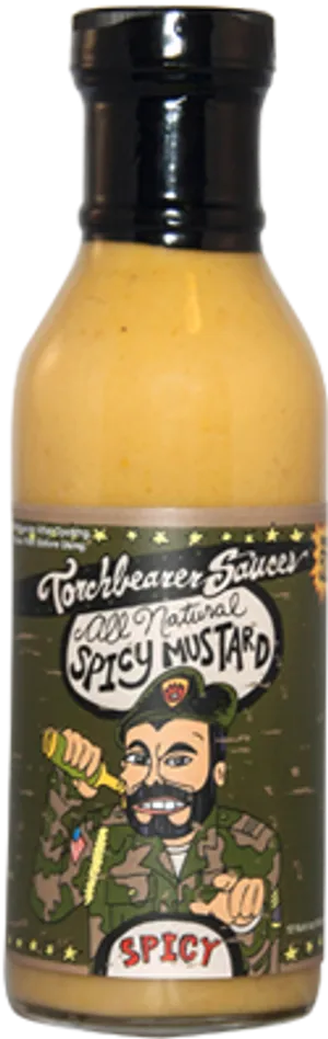 Spicy Mustard Bottle Torchbearer Sauces PNG image