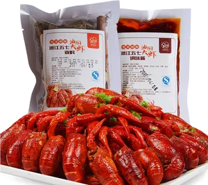 Spicy Packaged Prawns Product Display PNG image