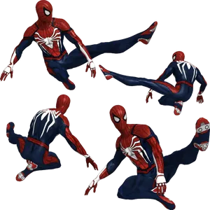 Spider Man Poses Collage PNG image