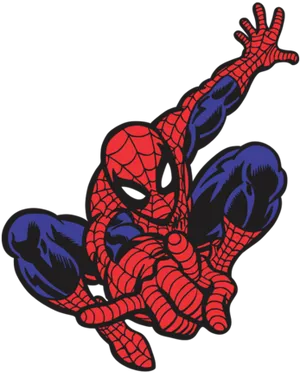 Spider Man Swinging Action PNG image