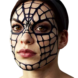 Spider Web Face Paint Woman PNG image