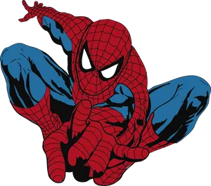 Spiderman Crouching Clipart PNG image