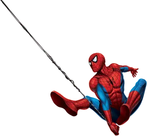 Spiderman Swinging Action PNG image