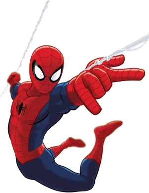 Spiderman Swinging Action Pose PNG image