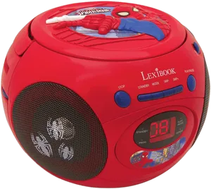 Spiderman Theme Boombox Red PNG image