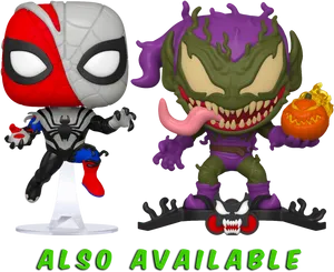 Spidermanand Green Goblin Funko Pop Figures PNG image