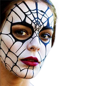 Spiderweb Face Paint Portrait PNG image