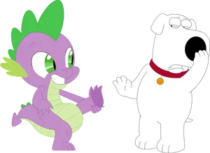 Spike_and_ Cartoon_ Dog_ Vector PNG