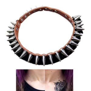 Spiked Choker For Edgy Look PNG 06282024