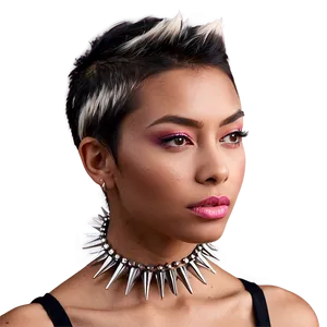 Spiked Choker In Metallic Finish PNG 06282024