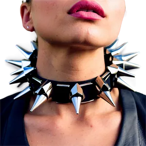 Spiked Choker In Metallic Finish PNG 06282024