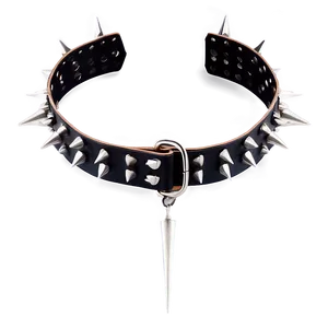 Spiked Choker With Buckle Closure PNG 06282024