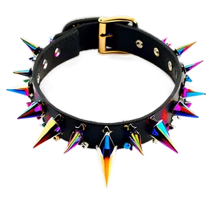 Spiked Choker With Colored Studs Png 06282024 PNG image