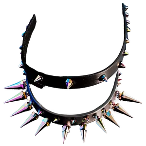 Spiked Choker With Colored Studs PNG Wsg
