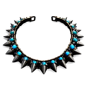 Spiked Choker With Gemstones PNG 22