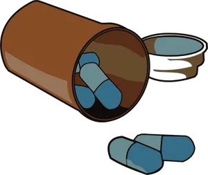Spilled Pills Vector Illustration PNG image