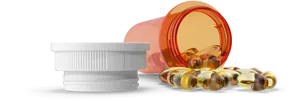 Spilled Prescription Bottle Omega Pills PNG