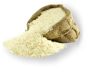 Spilled Rice Bag Image PNG image