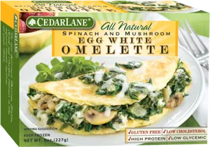 Spinach Mushroom Egg White Omelette Packaging PNG