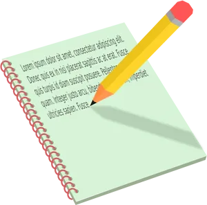 Spiral Notebookand Pencil PNG image