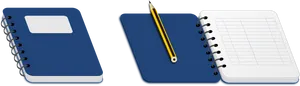 Spiral Notebooksand Pencil Clipart PNG image