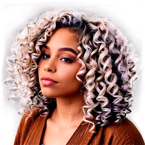 Spiraled Curly Hair Locks PNG 27