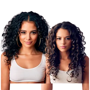 Spiraled Curly Hair Locks PNG Dno