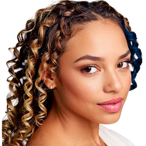 Spiraled Curly Hair Locks PNG Xpf