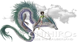 Spirited Away Chihiroand Haku Dragon PNG image