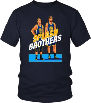Splash Brothers Basketball T Shirt Design PNG image