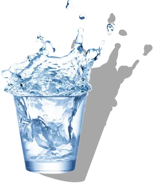 Splashing Water Glass PNG image