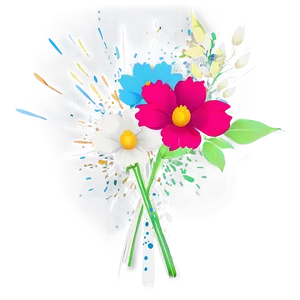 Splatter Floral Bouquet PNG 05042024