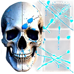 Splattered Skull Graphic PNG A