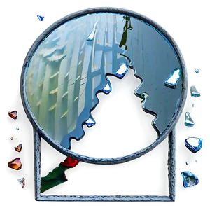 Splintered Glass Mirror PNG Adu