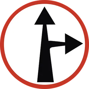 Split Direction Arrow Sign PNG image