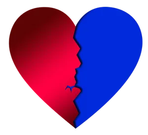Split Heart Silhouette