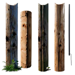 Split Wooden Pole Png Gvo2 PNG image