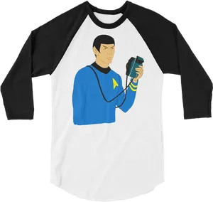 Spock Character Illustration Raglan Shirt PNG image