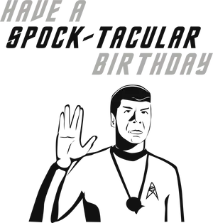 Spock Tacular Birthday Greeting PNG image